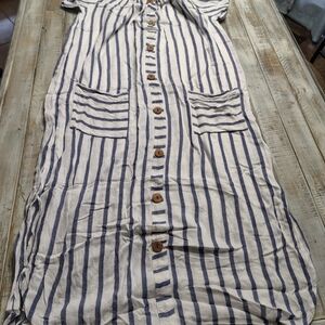 Blue Island Navy and White Striped Dress